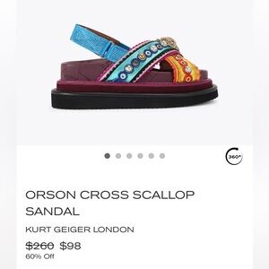 Kurt Geiger Orson Cross Scallop Sandal 12